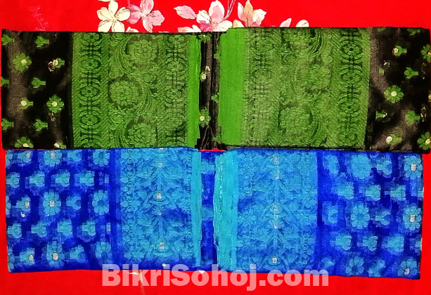 হাফ সিল্ক জামদানি শাড়ি ৬০০